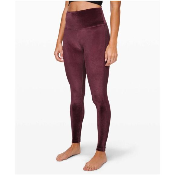 Lululemon Women's Wunder Lounge High-Rise Tight 28" Velvet Garnet Leggings Sz 6 - Picture 1 of 10